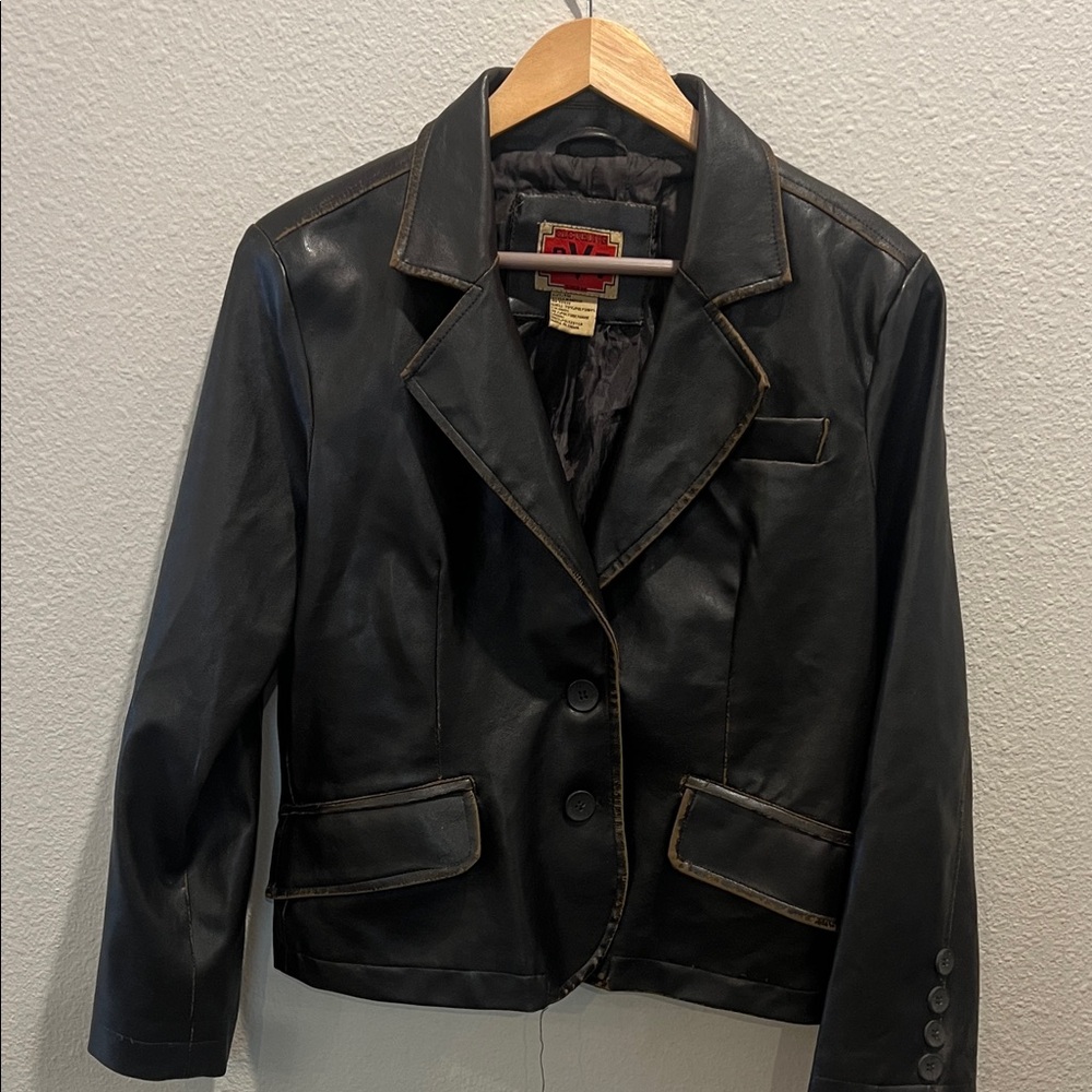Classic Black Women's faux Leather jacket